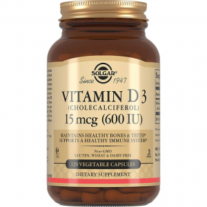 Solgar: Vitamin D3 600IU.Витамин D3 600МЕ капс 240мг №60 БАД